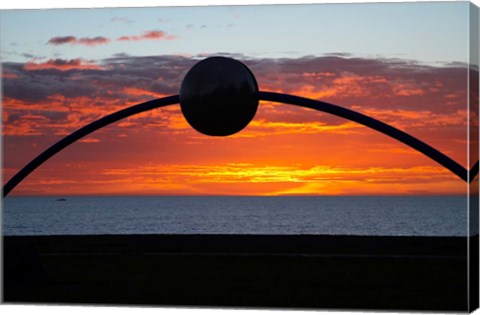 Framed Millennial Arch Ecliptic, Sunset, No Island, New Zealand Print