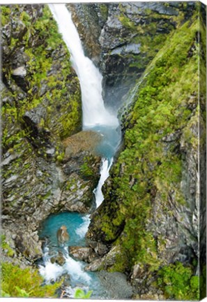 Framed New Zealand, Arthurs Pass NP, Waimakariri falls Print