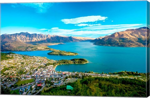 Framed View Towards Queenstown, South Island, New Zealand Print