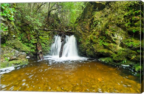 Framed New Zealand, South Island, Hurunui, Waterfall Print