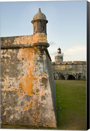 Framed Puerto Rico, Walls and Turrets of El Morro Fort Print