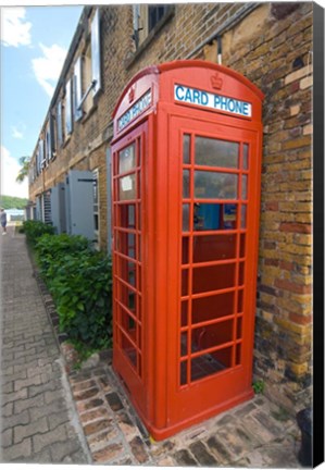 Framed Red Telephone box, Nelson&#39;s Dockyard, Antigua Print