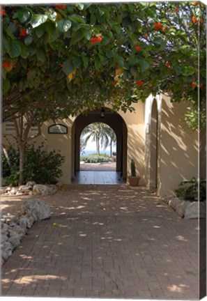 Framed Archway to Pool at Tierra del Sol Golf Club and Spa, Aruba, Caribbean Print