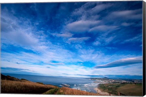 Framed New Zealand, South Island, view towards Dunedin Print