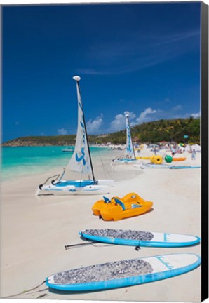 Framed Antigua, Dickenson Bay, beach, sailboats Print