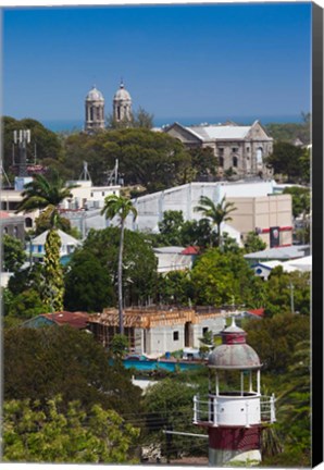 Framed Antigua, St Johns, elevated city view Print