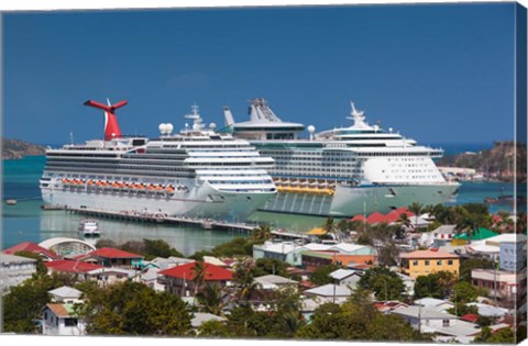 Framed Antigua, St Johns, Heritage Quay, Cruise ship area Print