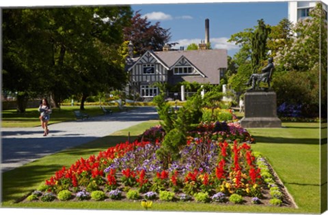 Framed Curator&#39;s House and Botanic Gardens, Hagley Park, Christchurch, South Island, New Zealand Print