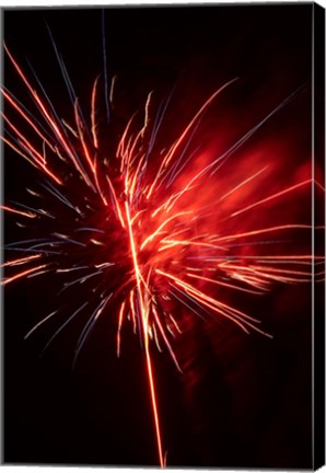 Framed Fireworks Display, Mid-Winter Carnival, Dunedin, New Zealand Print