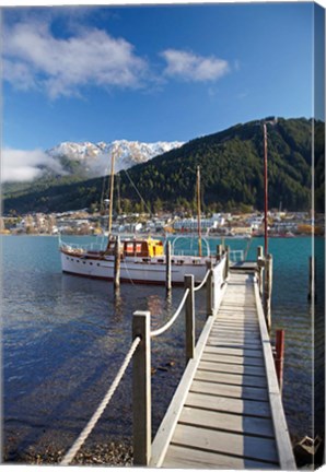 Framed Jetty, Queenstown Bay, Queenstown, South Island, New Zealand Print