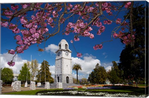 Framed Memorial Clock Tower, Seymour Square, Marlborough, South Island, New Zealand (horizontal) Print