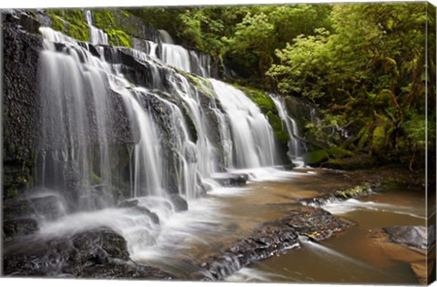 Framed Purakaunui Falls, Catlins, South Otago, South Island, New Zealand Print