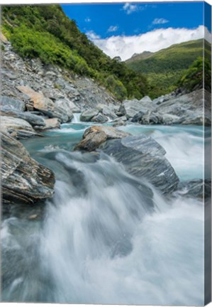 Framed New Zealand, South Island, Mt Aspiring National Park, Haast River Print