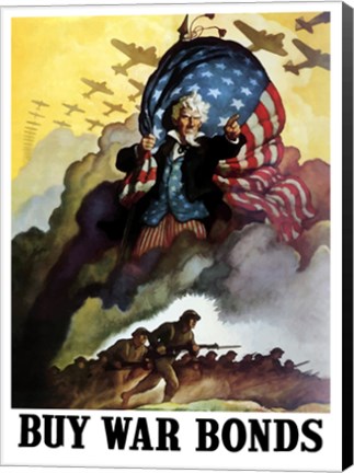Framed Uncle Sam Urging Troops into Battle Print