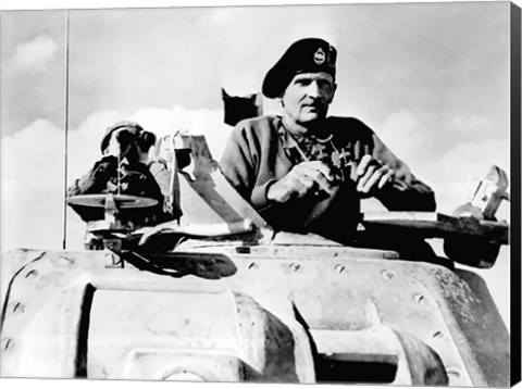 Framed Field Marshal Bernard Law Montgomery in his Tank Print