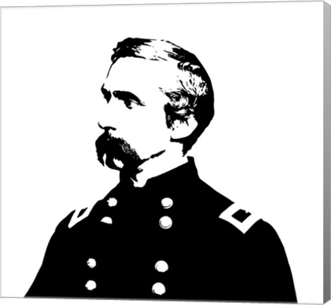 Framed Joshua L Chamberlain, Vector Portrait Print