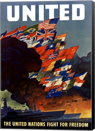 Framed United (War Propoganda Poster) Print