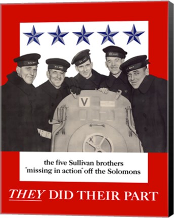 Framed Sullivan Brothers - They Did Their Part Print