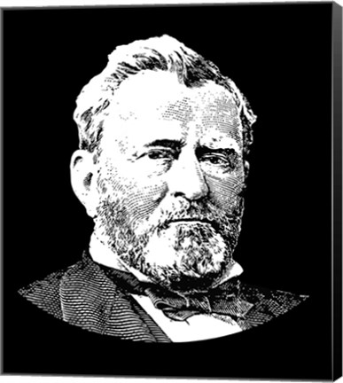 Framed Vector Portrait of General Ulysses S Grant Print