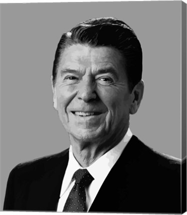 Framed Vector Portrait of Ronald Reagan Print