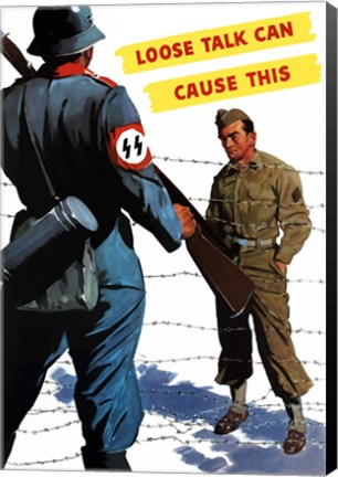 Framed Loose Talk (War Propoganda Snake Poster) Print