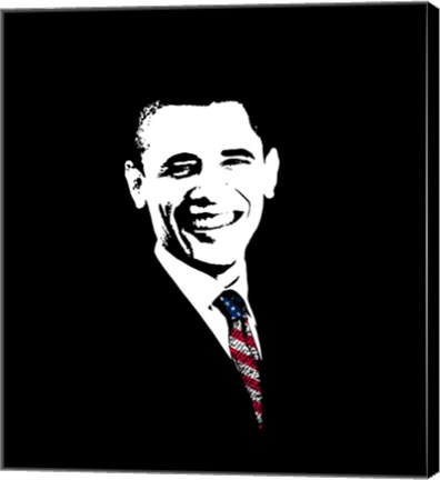 Framed President Barack Obama with Flag Tie Print