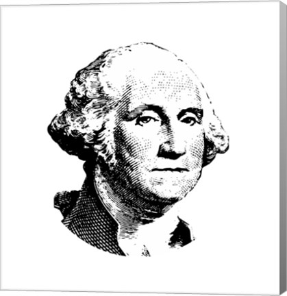 Framed Vector Potrait of George Washington Print