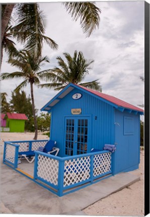 Framed Bahamas, Eleuthera, Princess Cays, beach bungalow Print