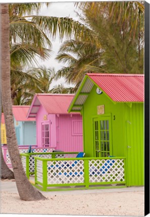 Framed Beach bungalow, Princess Cays, Eleuthera, Bahamas Print