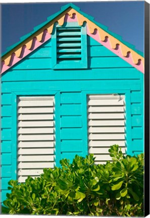 Framed Colorful Cottage at Compass Point Resort, Gambier, Bahamas, Caribbean Print