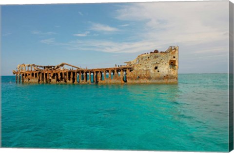 Framed Cement shipwreck, Barnett Harbour, Bahamas Print