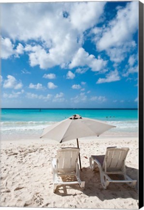 Framed Carib Beach Barbados, Caribbean Print