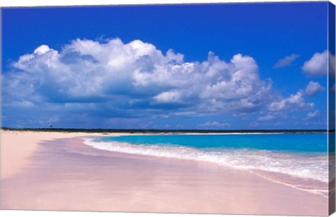 Framed Pink Sand Beach, Harbour Island, Bahamas Print