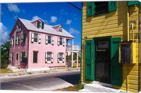 Framed Colorful Loyalist Home, Governor&#39;s Harbour, Eleuthera Island, Bahamas Print