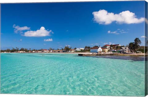 Framed Bahamas, Eleuthera Island, Tarpum Bay, town beach Print