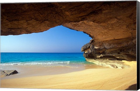 Framed Cave at French Bay, San Salvador Island, Bahamas Print