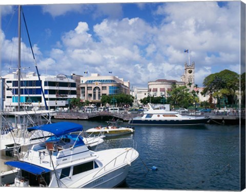 Framed Careenage, Bridgetown, Barbados, Caribbean Print