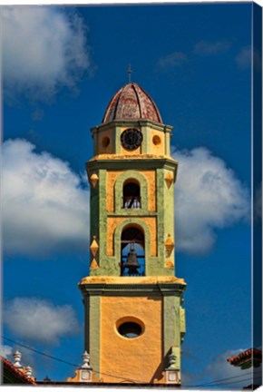 Framed Beautiful color steeple in church, Trinidad, Cuba Print