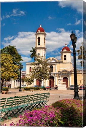 Framed Beautiful Immaculate Conception Catholic Church in Cienfuegos, Cuba Print