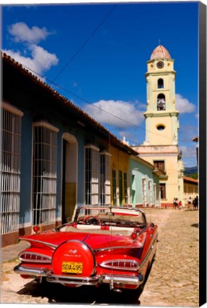 Framed Old worn 1958 Classic Chevy, Trinidad, Cuba Print