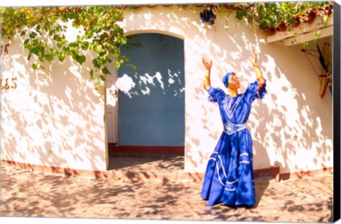 Framed African Dancer in Old Colonial Village, Trinidad, Cuba Print