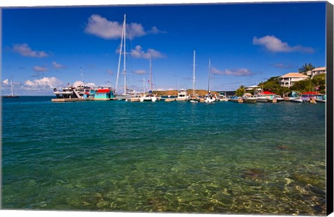 Framed Harbor, Leverick Bay Resort and Marina, BVI Print