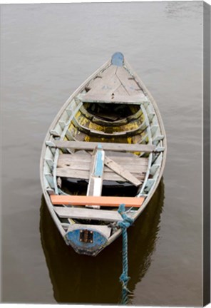 Framed Lone wooden boat, Santarem, Rio Tapajos, Brazil, Amazon Print