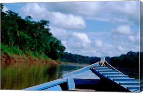 Framed Canoe on the Tambopata River, Peruvian Amazon, Peru Print