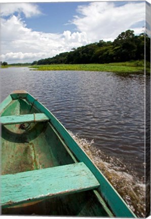 Framed Dugout canoe, Arasa River, Amazon, Brazil Print