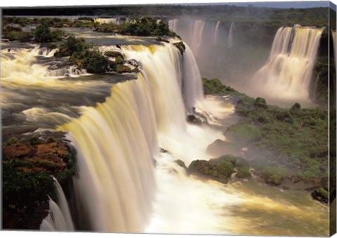 Framed Towering Igwacu Falls Thunders, Brazil Print