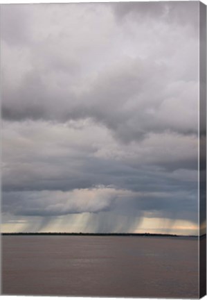 Framed Brazil, Amazon River Rainstorm during the wet season in the Amazon Print