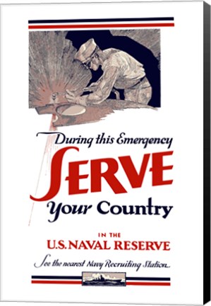 Framed Serve Your Country - US Naval Reserve Print