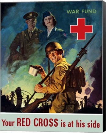 Framed Red Cross War Fund Print