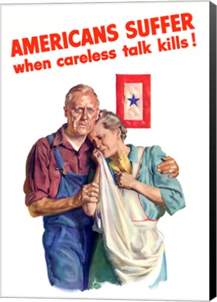 Framed Amiercans Suffer when Careless Talk Kills Print